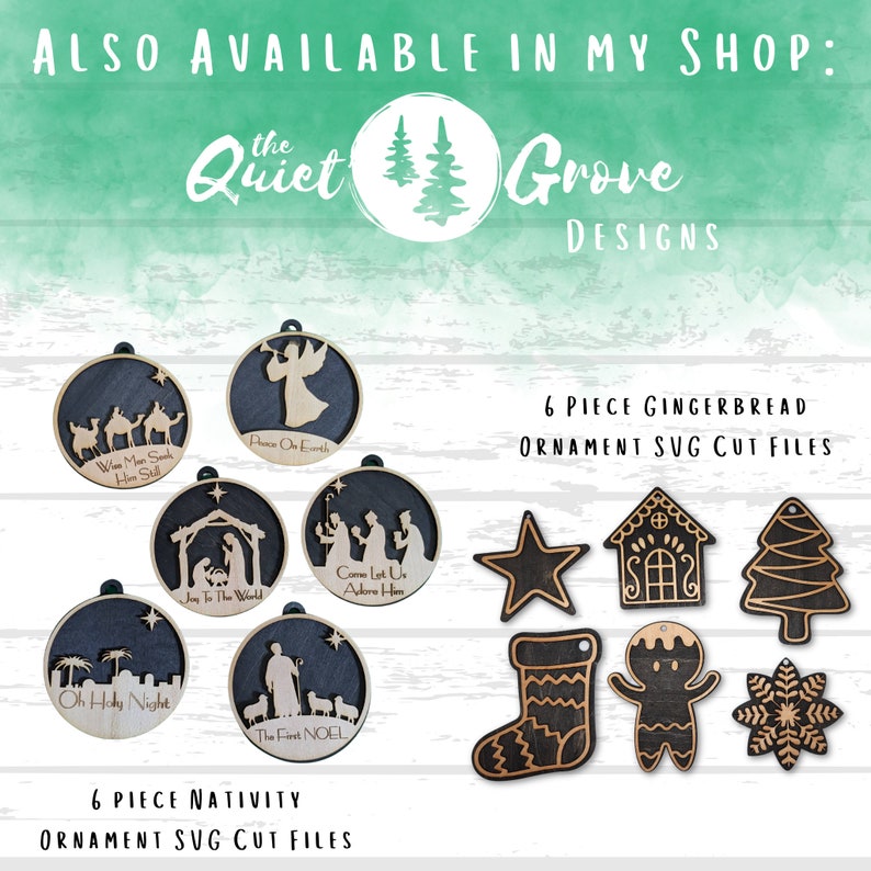 10 laser cut wizard-themed ornaments, Christmas Ornament SVG cut file, Wizard Ornaments, SVG, laser, glowforge image 6