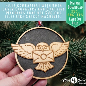 10 laser cut wizard-themed ornaments, Christmas Ornament SVG cut file, Wizard Ornaments, SVG, laser, glowforge image 3