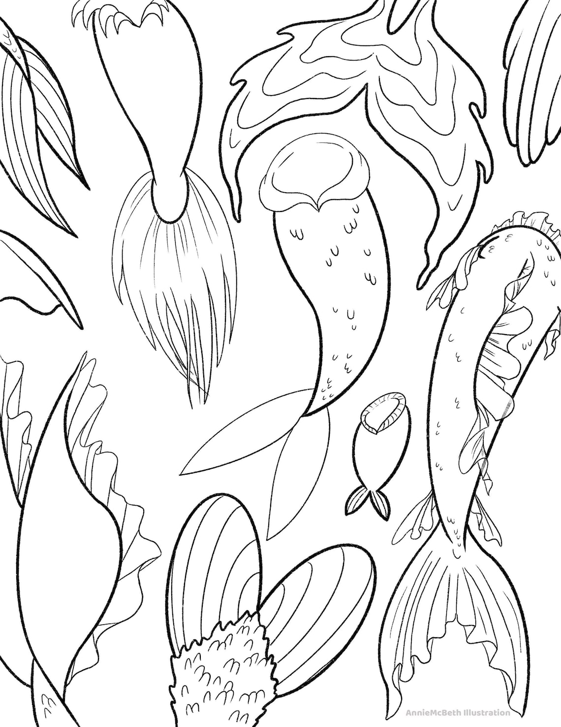 Tail Pattern Coloring Page Digital Download - Etsy