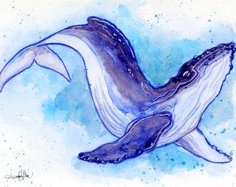 Happy Humpback Whale Print