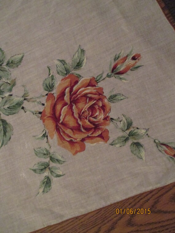 Brown rose cotton handkerchief