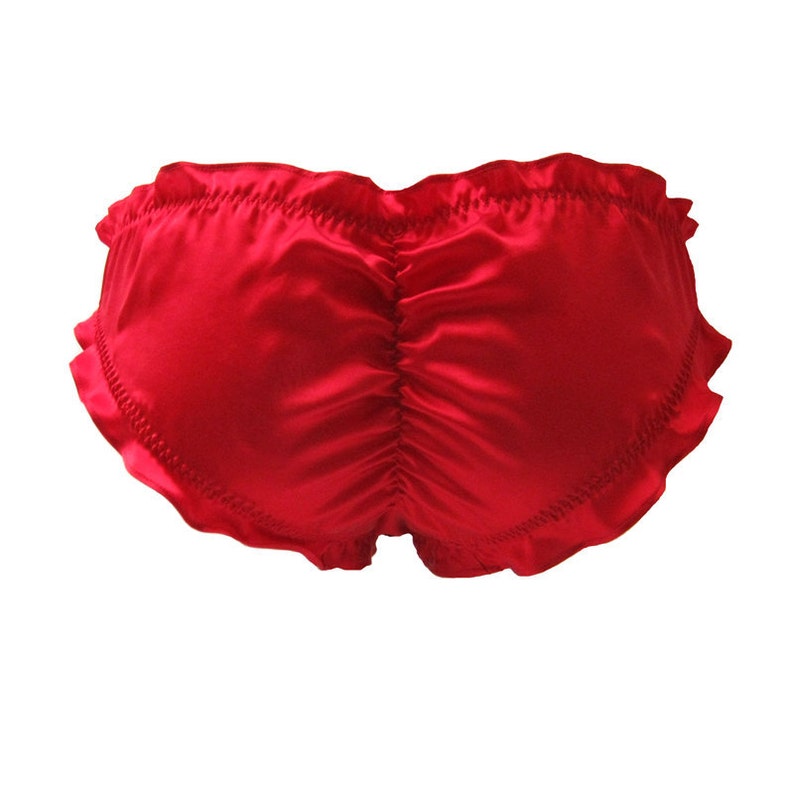 Red Silk 'Peachy Keen' Knickers Ruffled silk Etsy