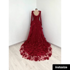 Bloody red long gown hotsell