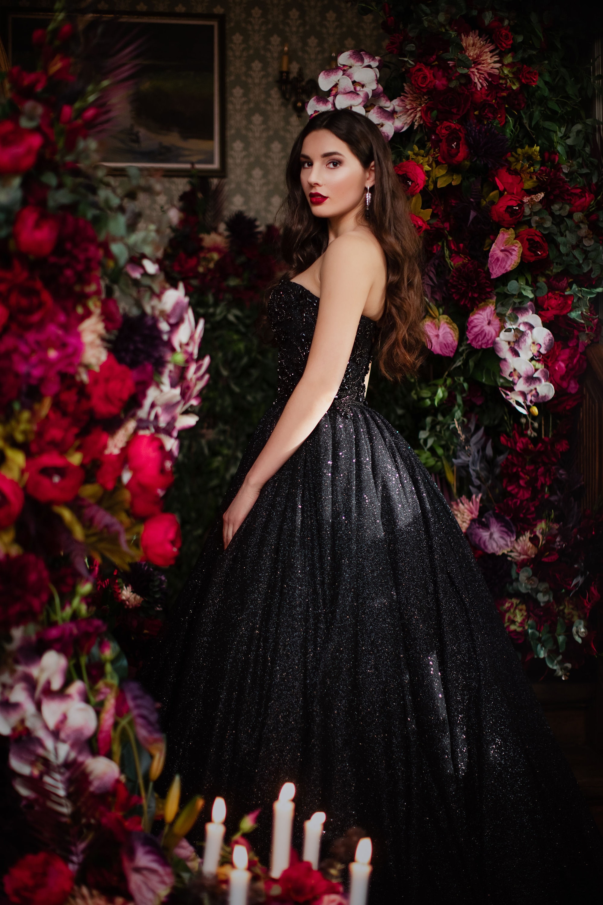 Black Shiny Glamorous Gothic Wedding Dress Embellished - Etsy Canada