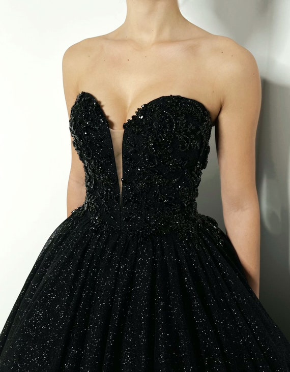 cinderella black wedding dresses