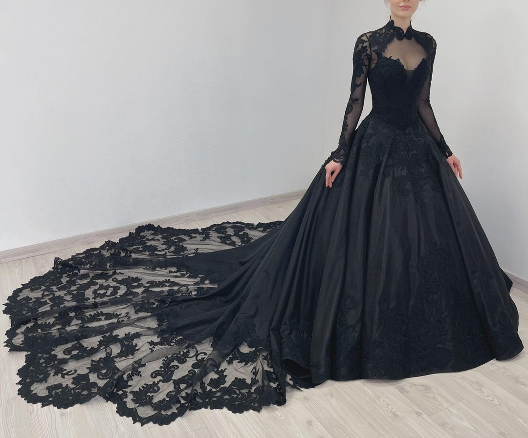 Goth Basque Black Gothic Lace Basque Waist Corset Wedding Tulle Dress With Bodysuit ...