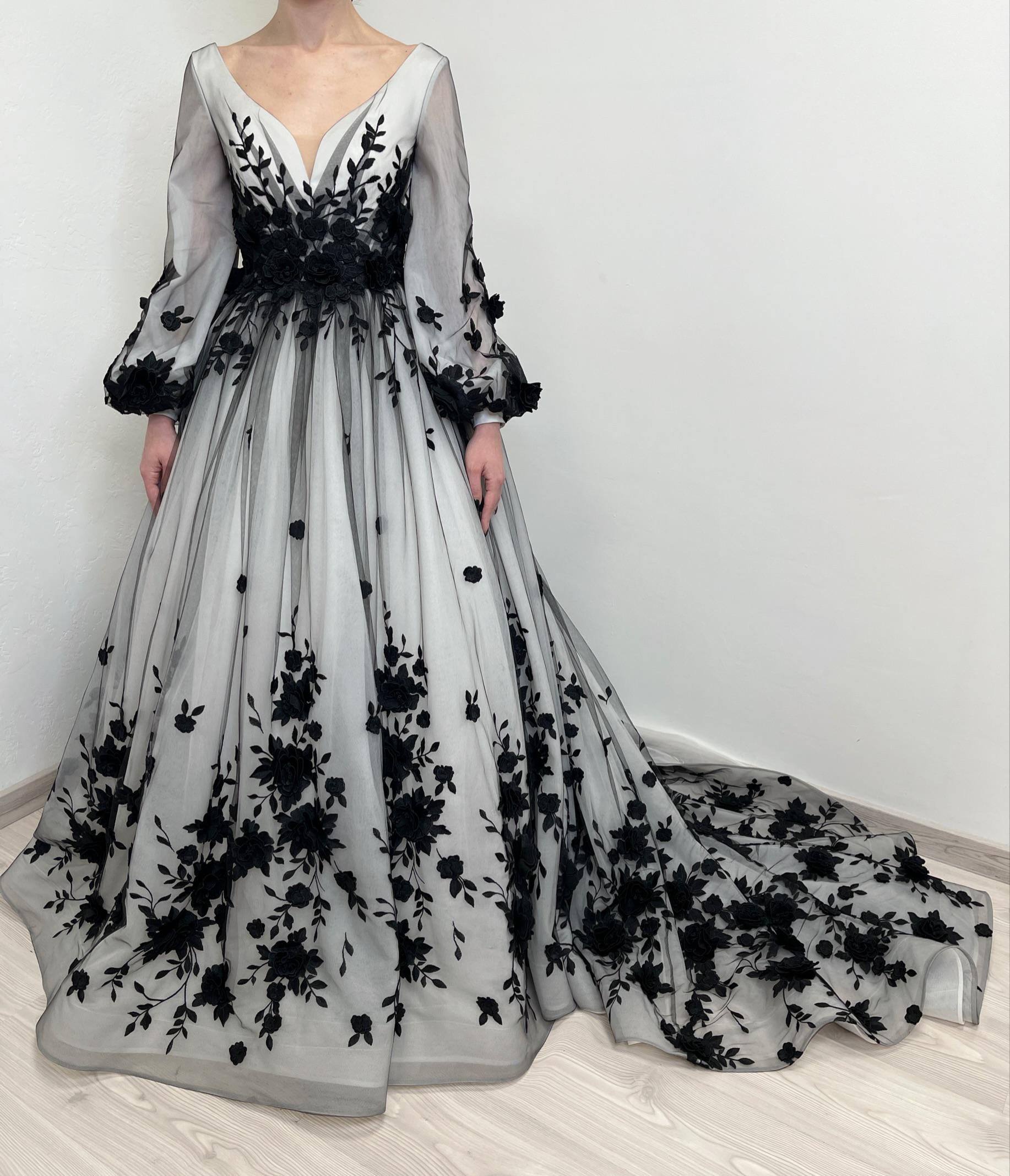black dress with small white flowers Short Flower Dress  MissChicFashion