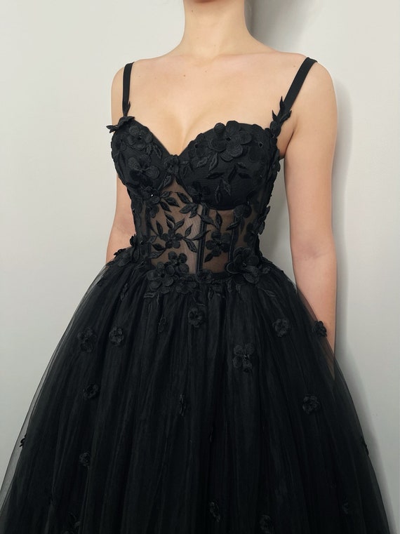 black corset dress