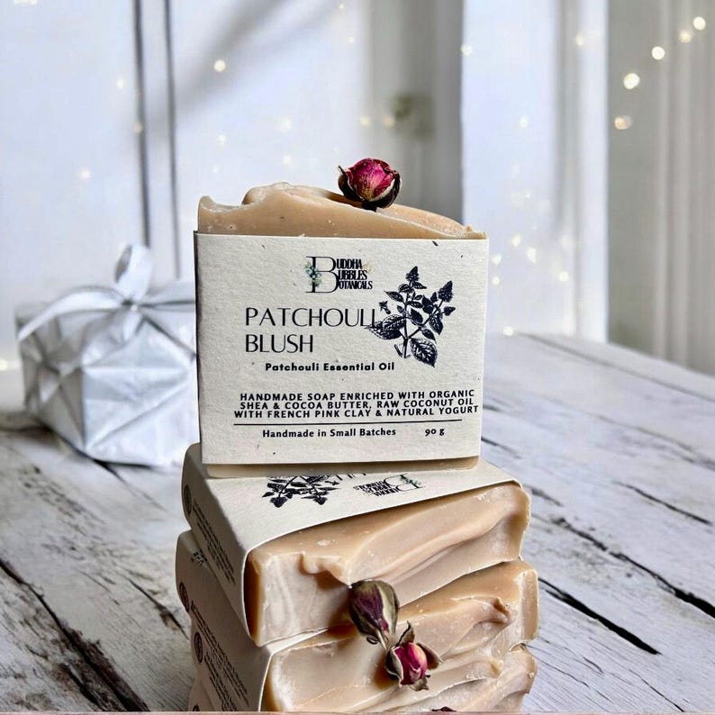 Handmade French Pink Clay Soap Bar | Patchouli Essential Oil Cold ...