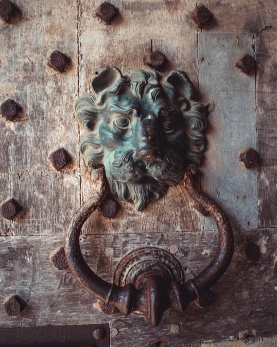 Lion Castle Door Knocker Photographic Print Architectural Print Art Print Wall Art Interior Design