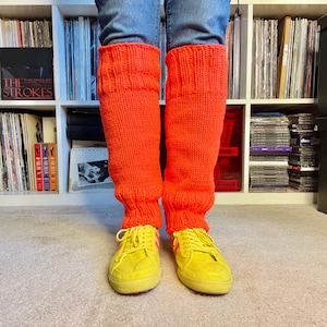 Leg Warmers Neon Handmade Knitted Leg Warmers Fashion Women’s Boot Cuffs Winter Socks Knit Knee High Socks Leg Warmer