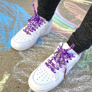 Shoelaces Cotton Purple Fashion Shoelace Summer Festival Accessory Floral Shoelace Sneakers Gift for Her