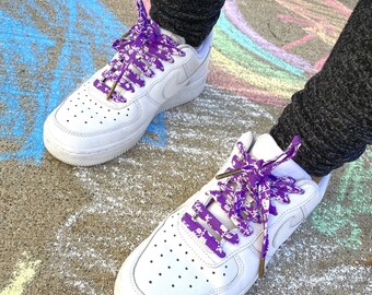 Shoelaces Cotton Purple Fashion Shoelace Summer Festival Accessory Floral Shoelace Sneakers Gift for Her