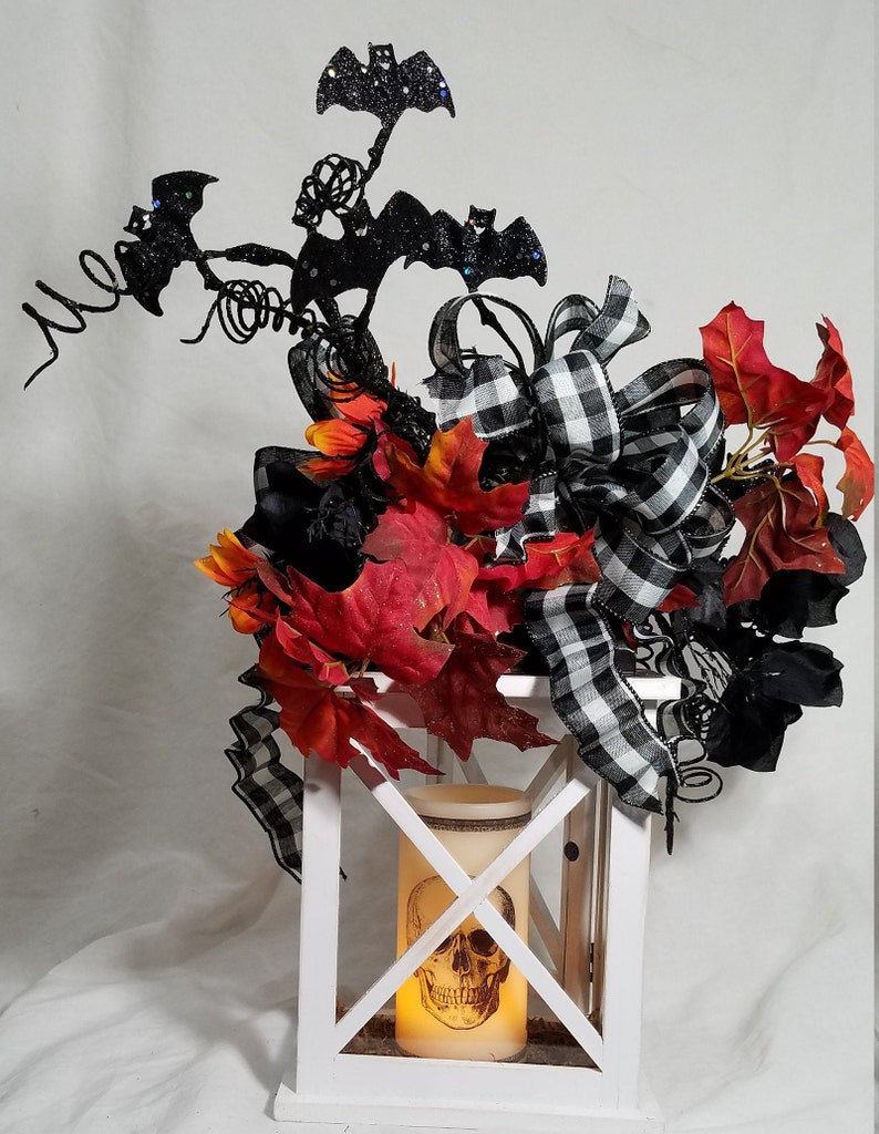 Day of the Dead Centerpiece LED Skull Candle Wooden Halloween Lantern Centerpiece Halloween Party Decoration Halloween Centerpiece