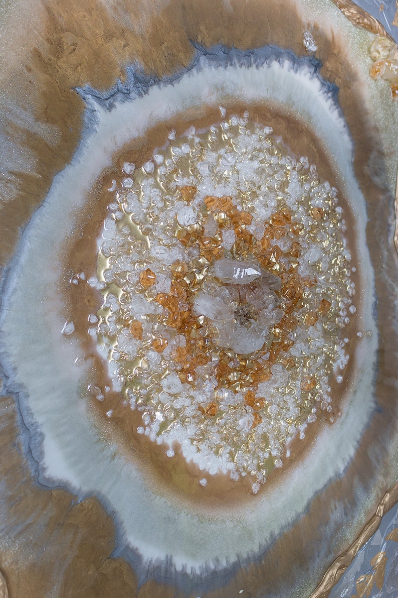 Quartz Crystals Geode Resin Art Etsy