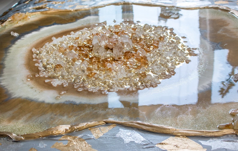 Quartz crystals geode resin art Etsy