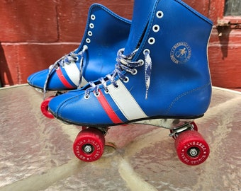 1970's Roller Skates Roller Derby Fireball Blue Size 8.5*