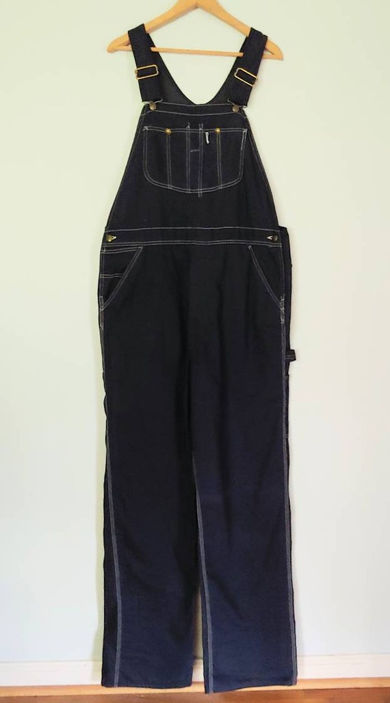 Vintage Sears Overalls Dark Wash Denim Tradewear … - image 7