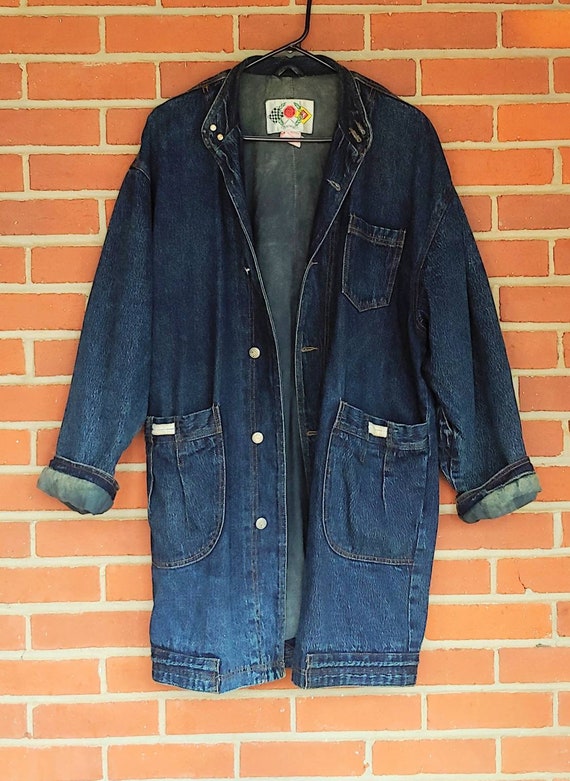 Ladies longer length clearance denim jacket