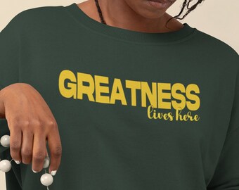 Motivation-Affirmation Sweatshirt Crewnecked, Self Motivating Touching Sweatshirt,  Inspire Greatness, Motivated Mental Pull Over Fall Top
