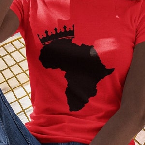 Map of Africa Shirt for Melanin Black Women T Shirt of Africa Proud Black Queen Map Tshirt for Nubian Sistas Black History Month Gift