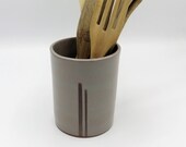 Utensil Crock in Minimalist Grey - handmade ceramic