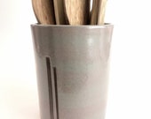 Utensil Crock in Minimalist Grey - handmade ceramic