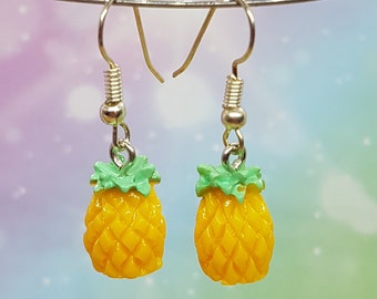 Ananas - Ohrringe; Kinderohrschmuck Ananasohrhänger