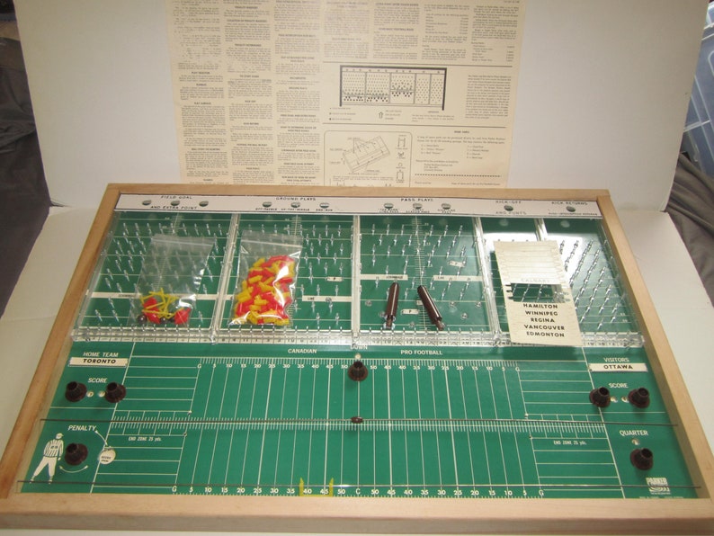 Vintage 1968 CFL Canadian Pro Football Board Game Excellent Etsy