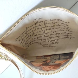 Personalized Clutch with Photo and Message, Custom Gift for Mom, Mother of the Bride Gift, Personalized Purse for Wedding Day