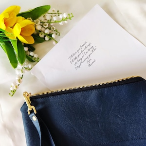 Personalized clutch bag with a photo and custom note inside, Photo clutch purse, Wedding clutch bag, Wedding gift
