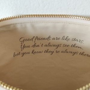 Gift for best friend, Personalized clutch purse with a custom message and initials / Bridesmaids gift / Gift idea for wedding