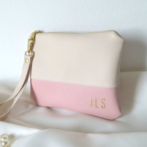 Photo clutch bag purse, Personalized wristlet with a photo and initials, Gift idea