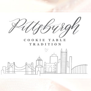 Pittsburgh Cookie Table Sign with Heart