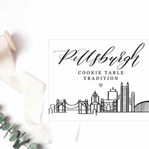 Pittsburgh Cookie Table Sign with Heart