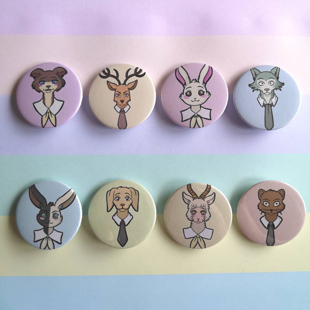 Cute Kawaii Beastars Set of 4 38mm Badge Pins - Etsy UK
