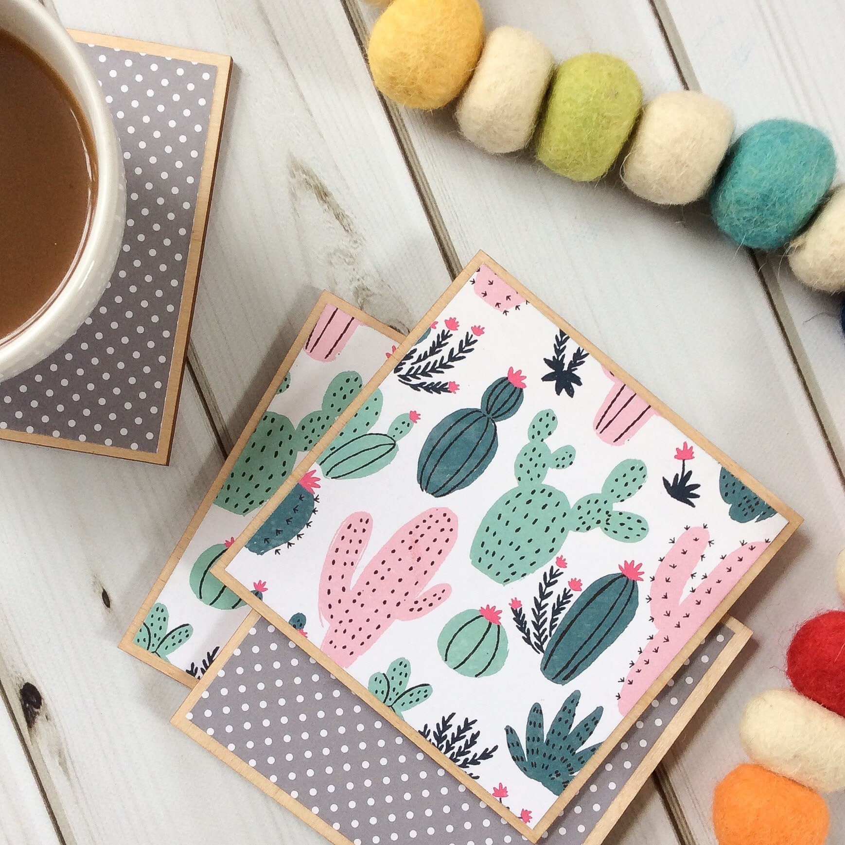 Cactus Decor Cactus Gift Cactus Coasters Cactus Cacti Etsy