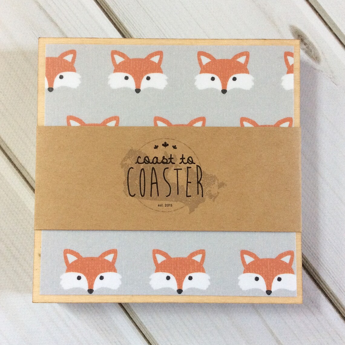 Fox Gift Fox Decor Fox Coasters Foxes Orange Fox Grey And | Etsy