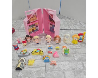 1979 Dolly Pops Poptown House 4 Puppen 18 Kleidung Access Knickerbocker Spielzeug HK Vtg