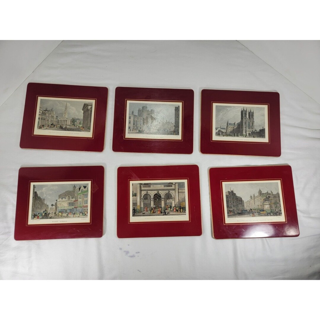 Vintage Lady Clare England Set 6 London Scenes Hard Tablemats Etsy