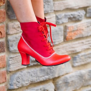 Vintage Red Vegan Shoes Vegan Leather Shoes Retro Red Boots - Etsy