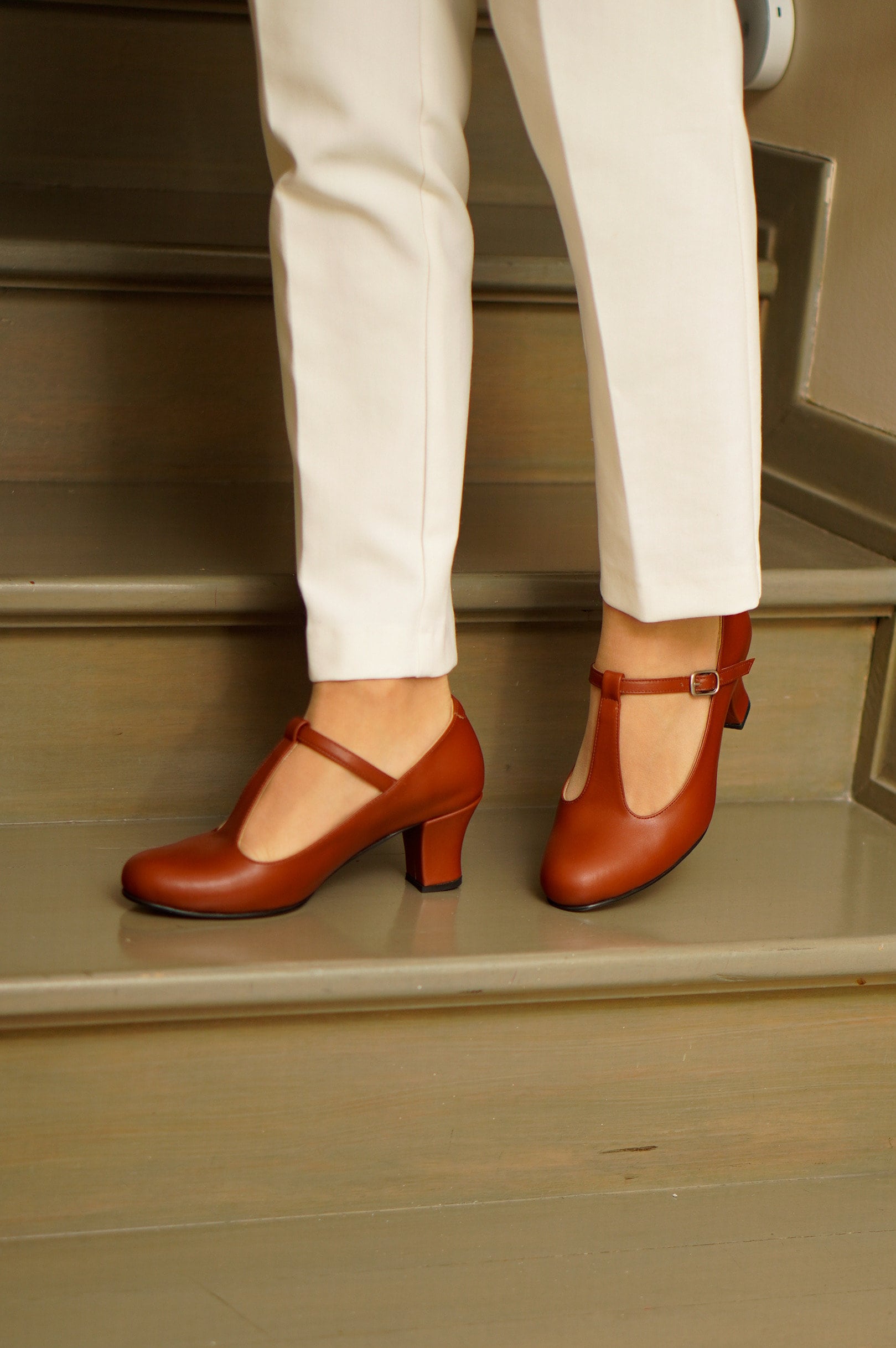Vintage inspirierte, Echte Leder Schuhe, Handgemachte Frauen Schuhe, Vintage Braune Schuhe, Swing Tanzschuhe, Swing Schuhe, 50er Jahre Schuhe, 70er Jahre Schuhe