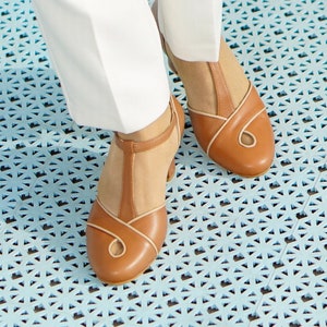 Vintage Style Womens Shoes, Brown Swing Dancing Shoes, Vintage Inspired Brown Woman Shoes, Swing Dancing Shoes, 50s 60s 70s Dance Shoes image 6