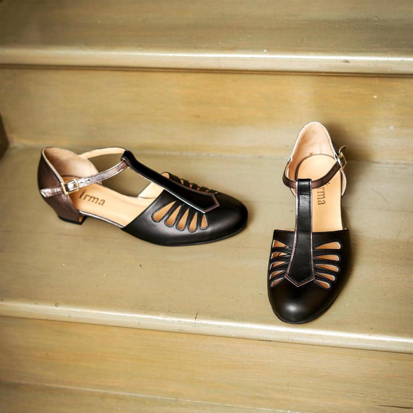 Vintage Schuhe Echt Leder Damen Schuhe Damenschuhe Echtleder