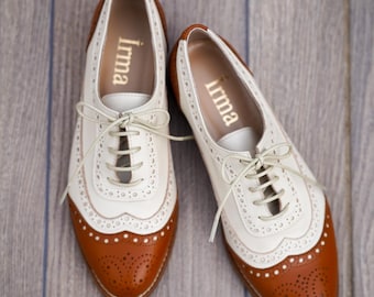 Women’s Flat Shoes, Vintage Inspired Flat Shoes, Swing Dance Shoes, Genuine Leather Flat Shoes, Oxford Shoes, 50s  Shoes, Daily Flat Shoes