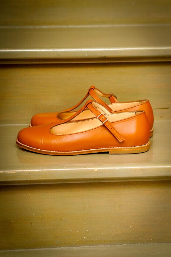 Women’s Flat Shoes, Vintage Inspired Flat Shoes, Swing Dance Shoes, Genuine Leather Brown Shoes, Oxford Shoes, Women’s Brown Shoes