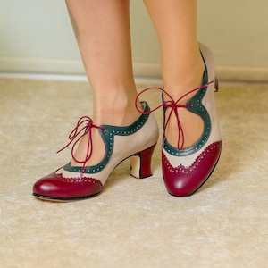 Vintage Inspired, Genuine Leather, Retro Women Shoes, Swing Shoes, 50s ...