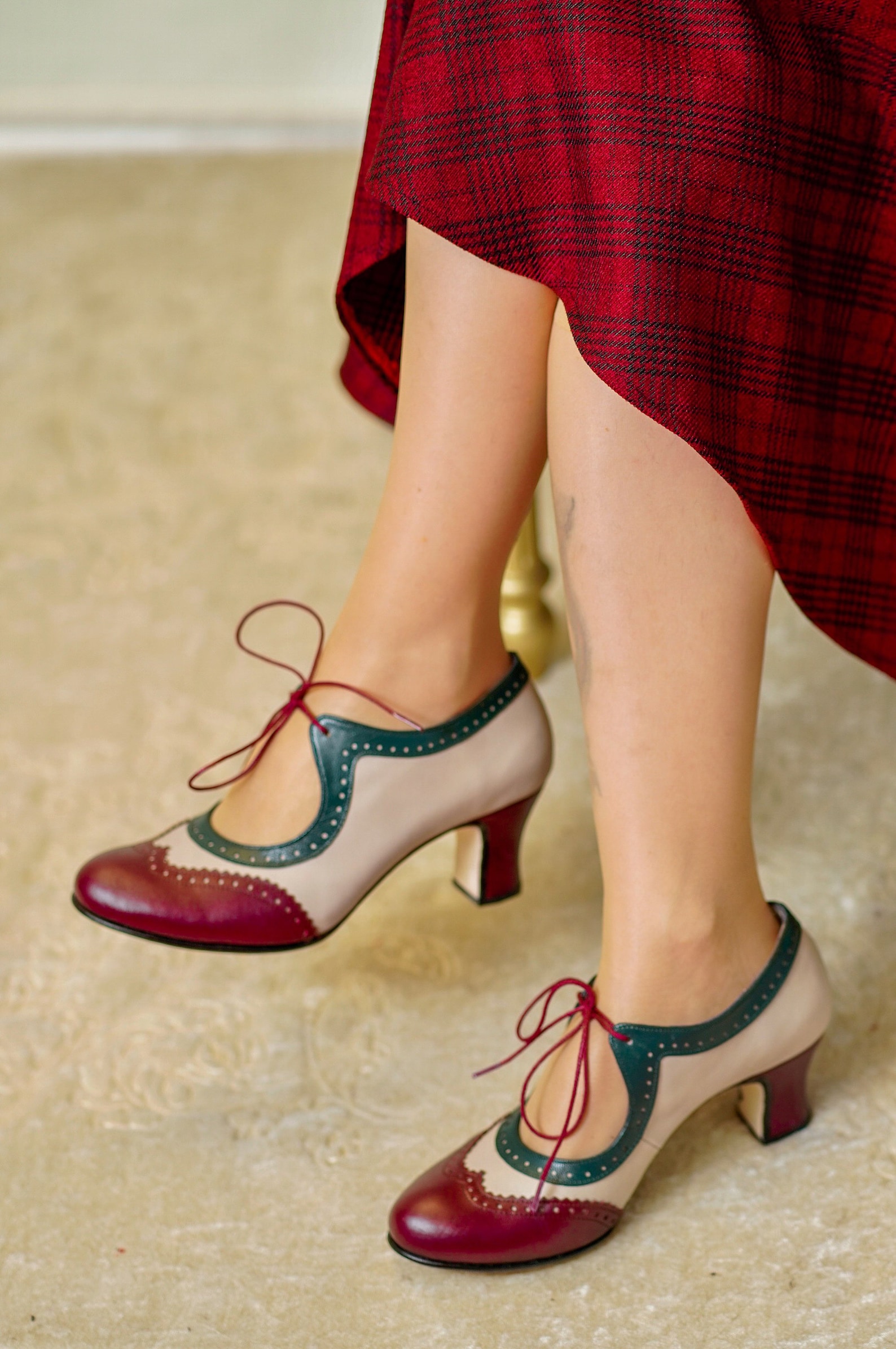 Vintage Inspired Genuine Leather Retro Women Shoes Swing - Etsy