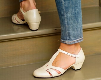 Vintage Inspired Wedding Shoes, Genuine Leather, Retro Women Shoes