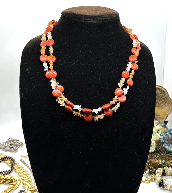 Vintage Louis Stern carnelian necklace - image 1